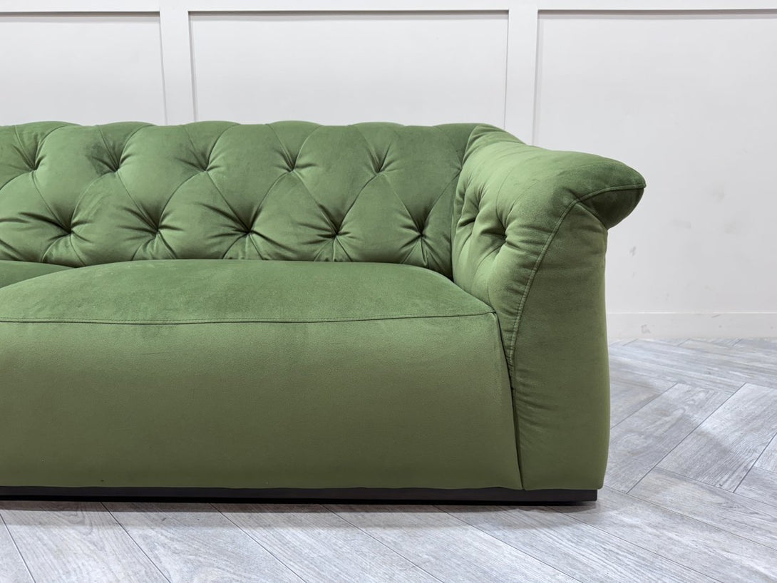 Domicil Chester Large 3 Seater Sofa, Olive Velvet