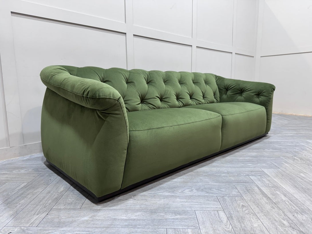 Domicil Chester Large 3 Seater Sofa, Olive Velvet