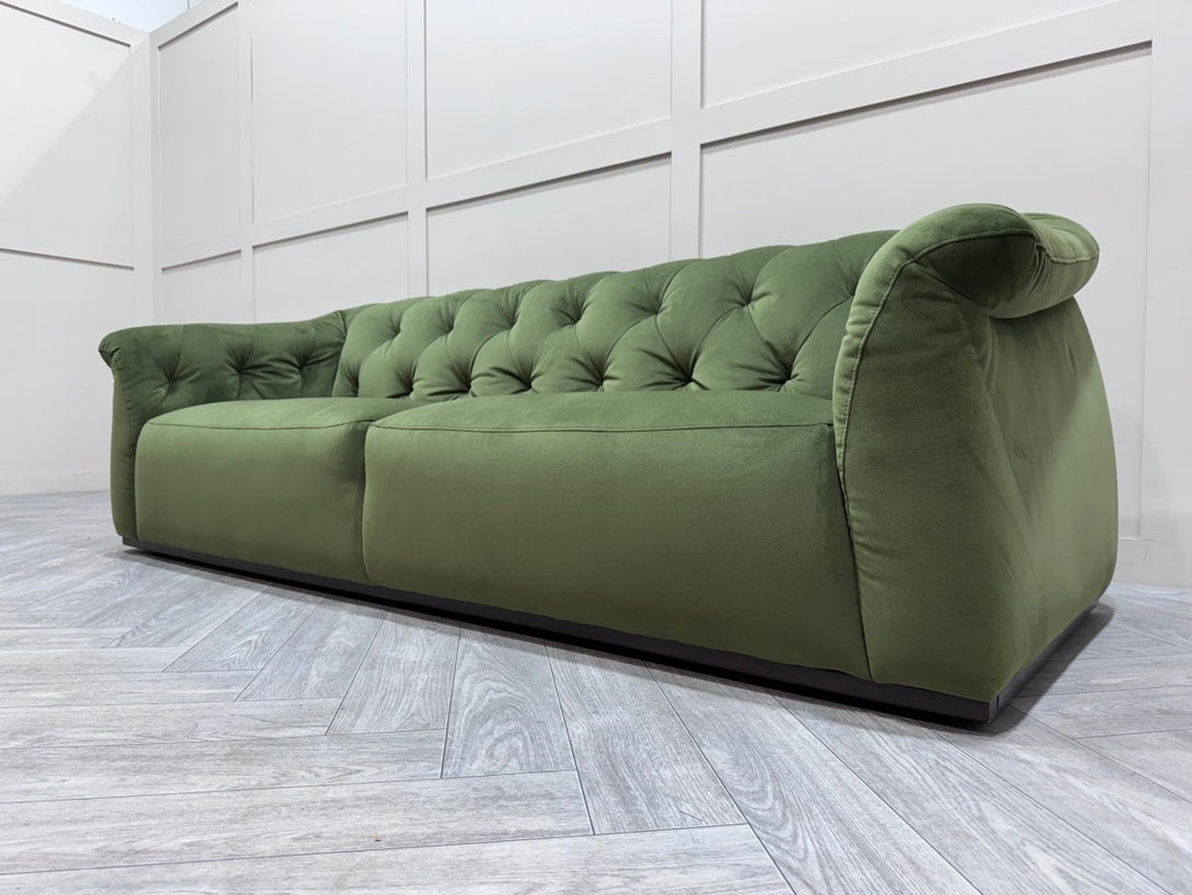 Domicil Chester Large 3 Seater Sofa, Olive Velvet