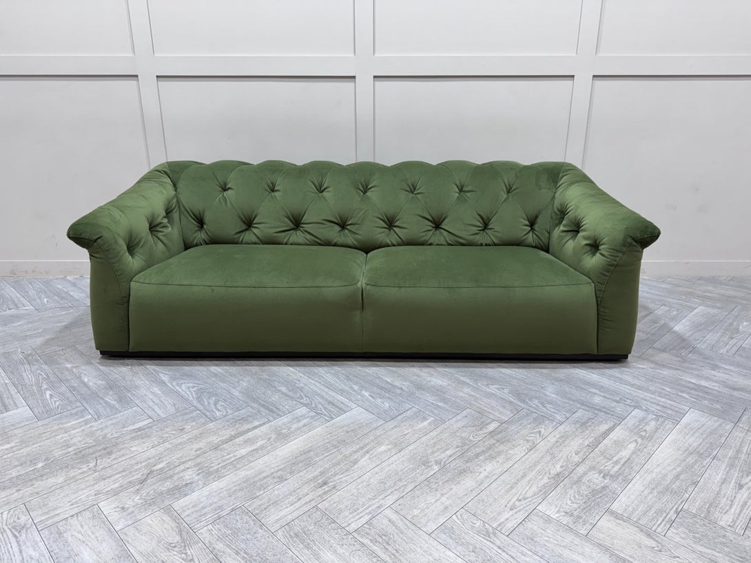 Domicil Chester Large 3 Seater Sofa, Olive Velvet