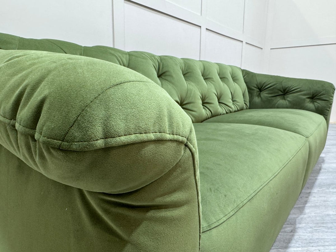 Domicil Chester Large 3 Seater Sofa, Olive Velvet