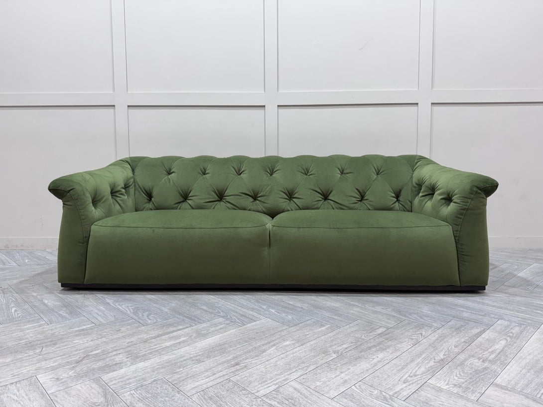 Domicil Chester Large 3 Seater Sofa, Olive Velvet