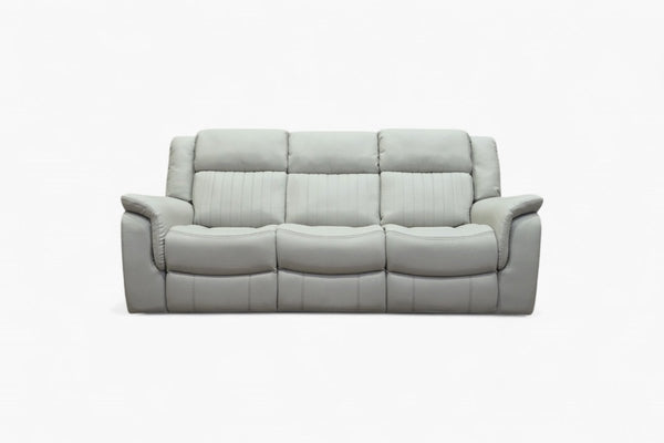 Domino Power Reclining 3 Seater Sofa, Dark Grey Leather