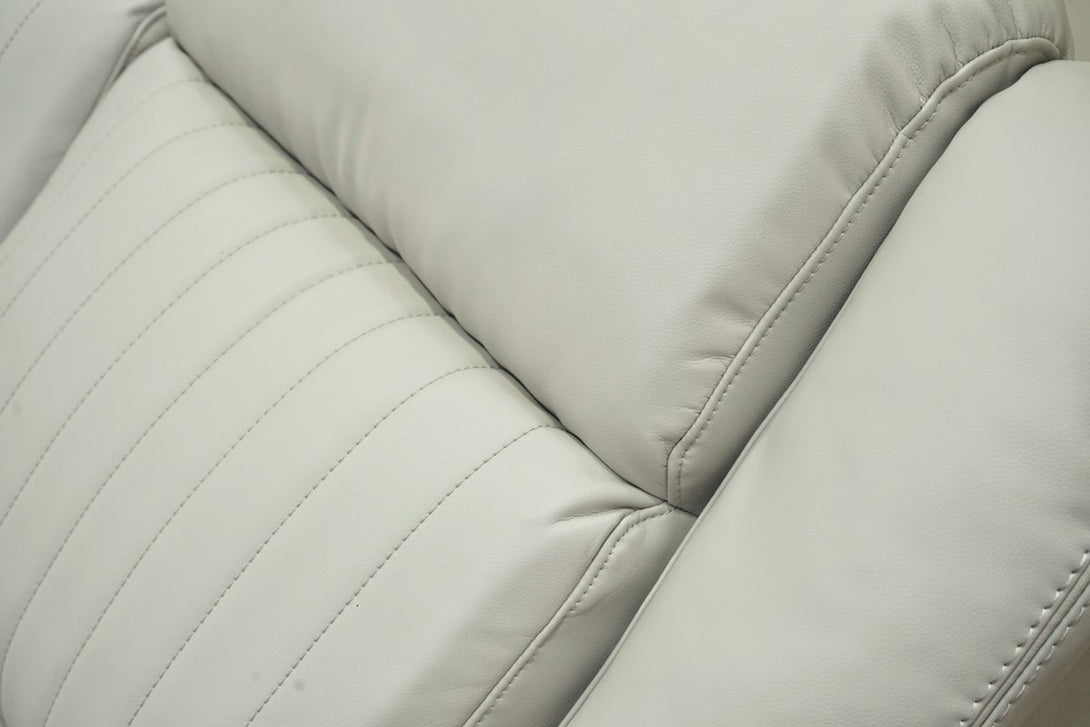 Domino Power Reclining 3 Seater Sofa, Dark Grey Leather