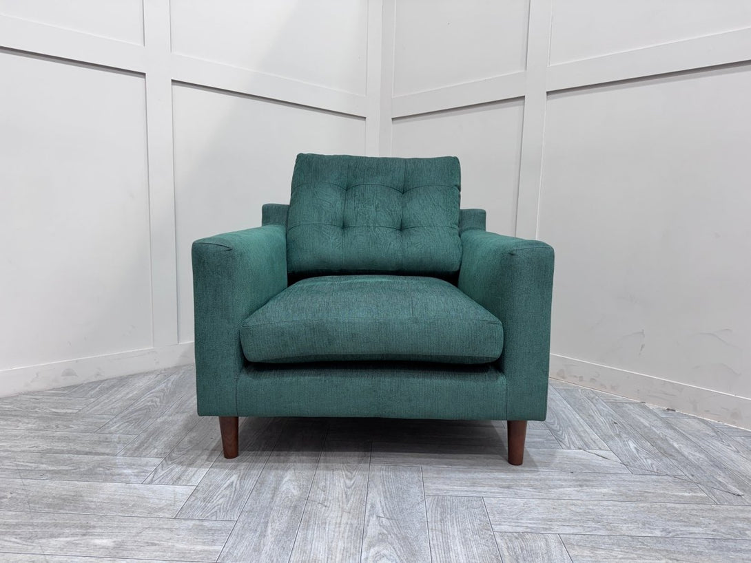 Draper II Large 3 Seater Sofa & Armchair, Brushed Tweed Green