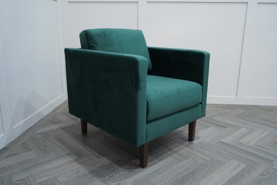 Eavis Armchair, Bottle Green Smooth Velvet