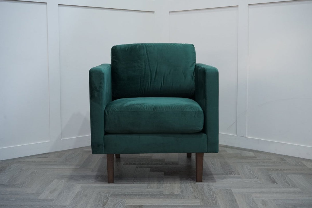 Eavis Armchair, Bottle Green Smooth Velvet