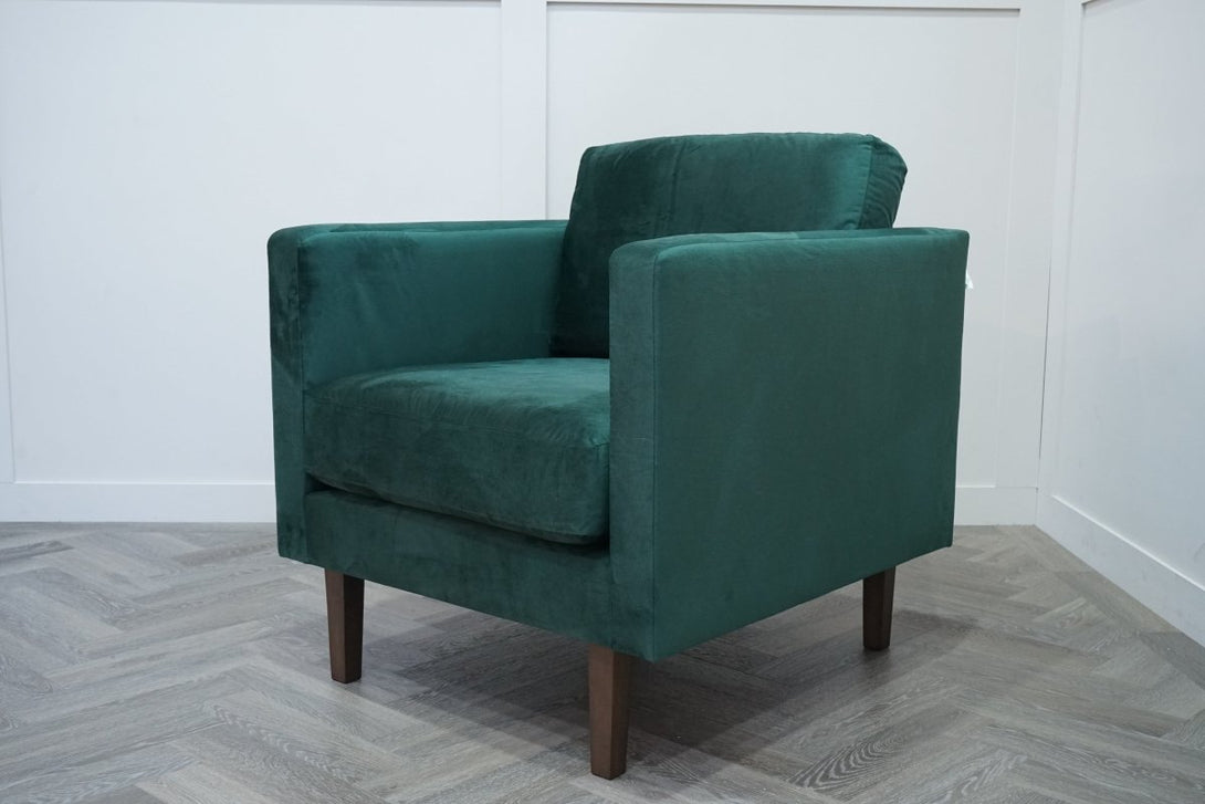 Eavis Armchair, Bottle Green Smooth Velvet