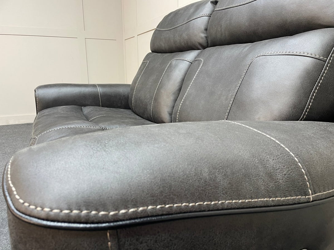 Eiger 2 Seater Power Reclining Sofa, Resilience Graphite