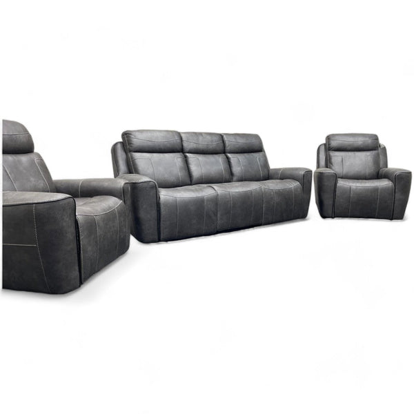 Eiger 3 Seater Sofa & 2 Armchairs, Power Reclining, Resilience Graphite
