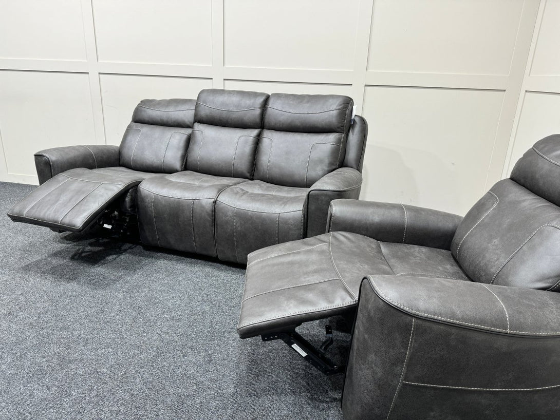 Eiger 3 Seater Sofa & Armchair, Power Reclining, Resilience Graphite