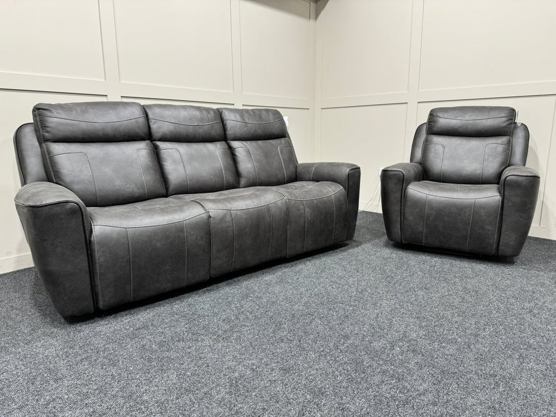 Eiger 3 Seater Sofa & Armchair, Power Reclining, Resilience Graphite