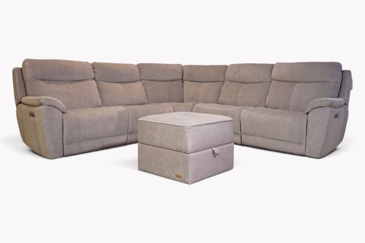 Eldwick 3 Corner 3 Power Reclining Sofa & Footstool, Camelia Light Grey