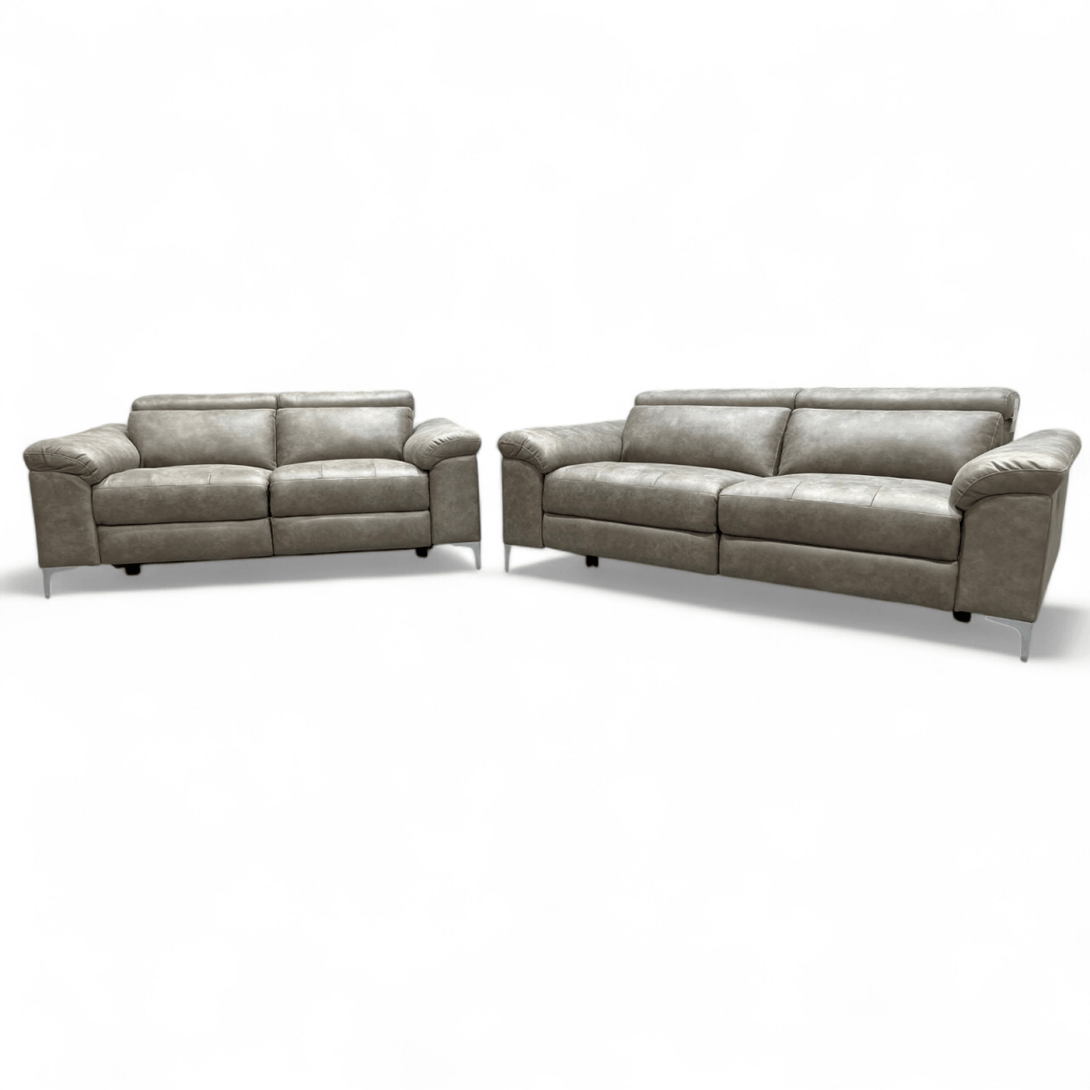 Elise 3 & 2 Seater Power Reclining Sofas & Power Headrests, Mink Fabric