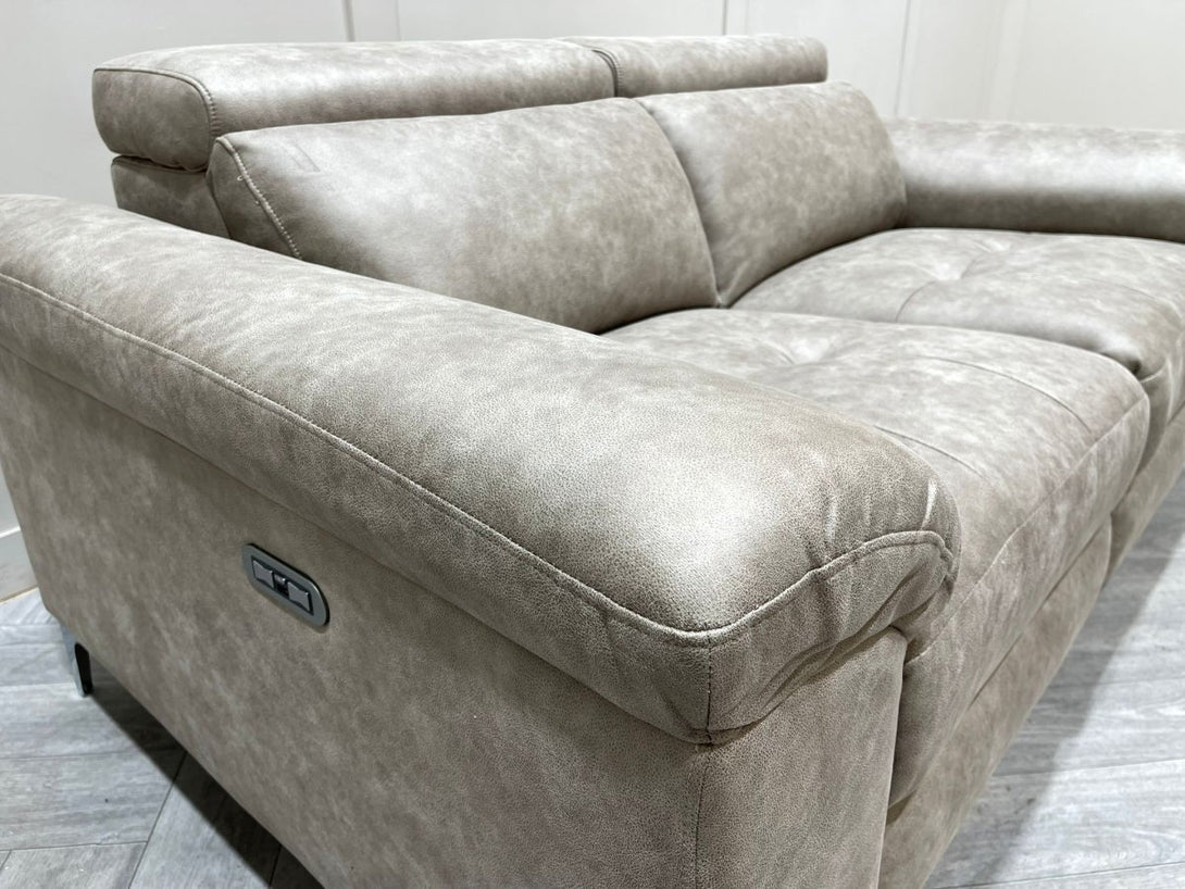 Elise 3 & 2 Seater Power Reclining Sofas & Power Headrests, Mink Fabric