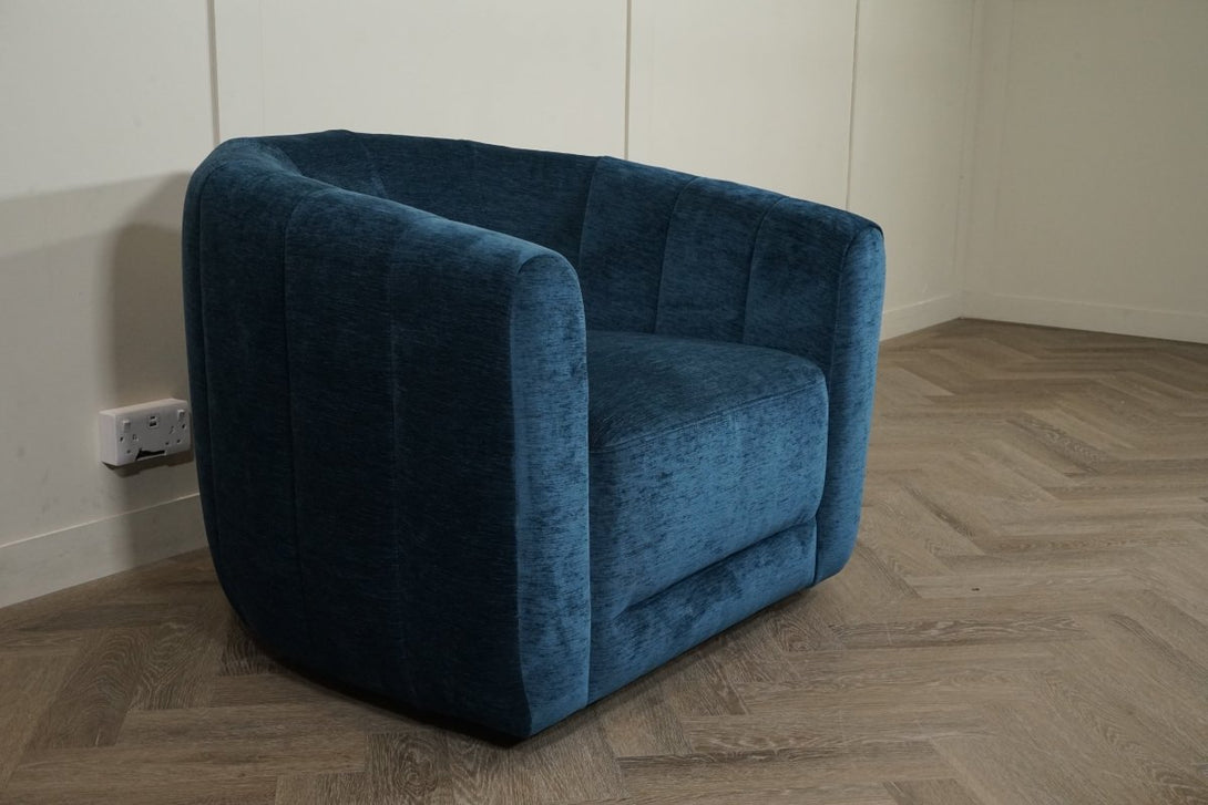 Embrace Lounge Chair, Blue Velvet