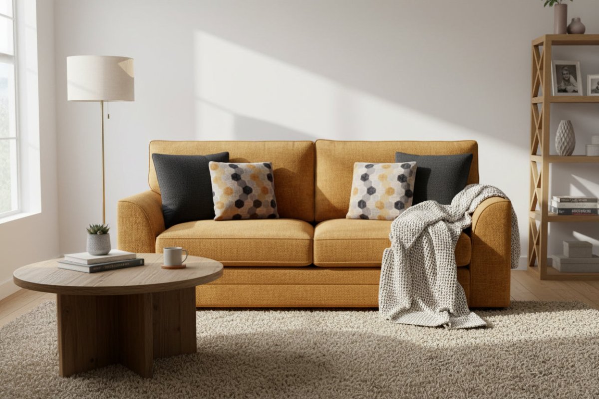 Emilia Large 3 Seater Fabric Sofa