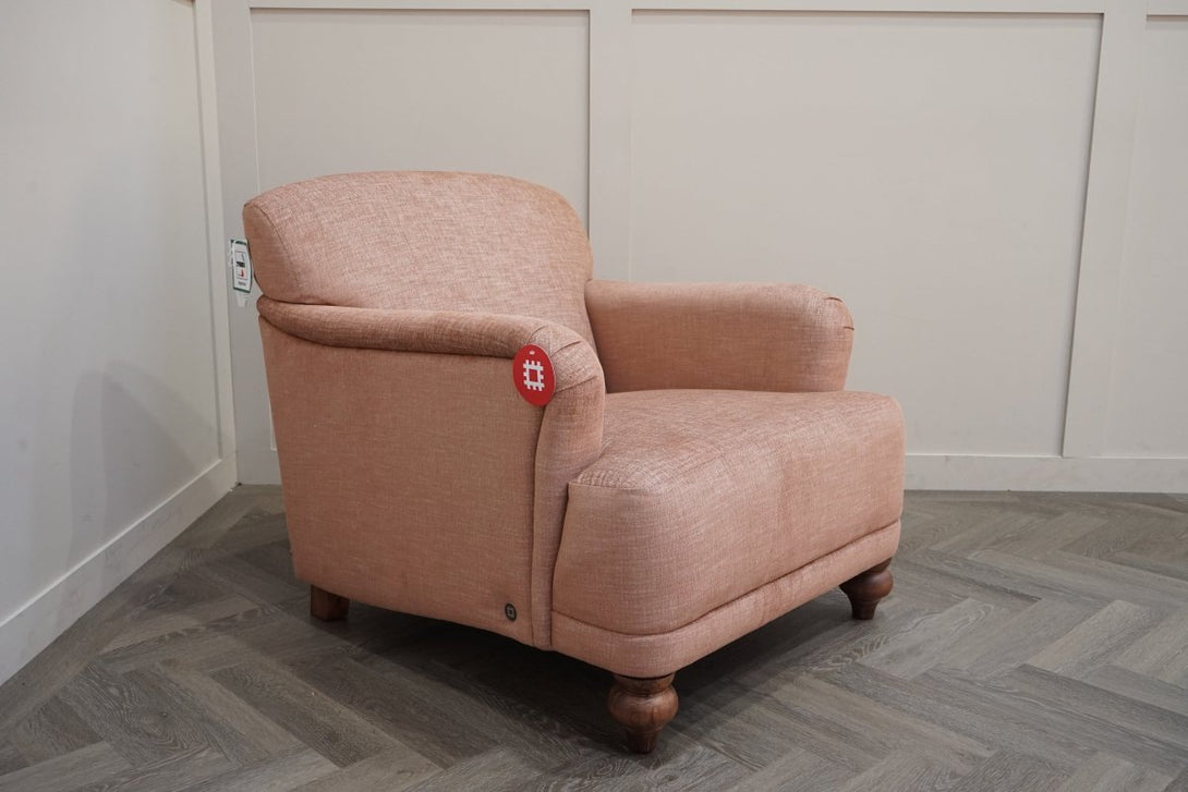 English Heritage Rosa Linen Mix Accent Chair, Plaster Pink
