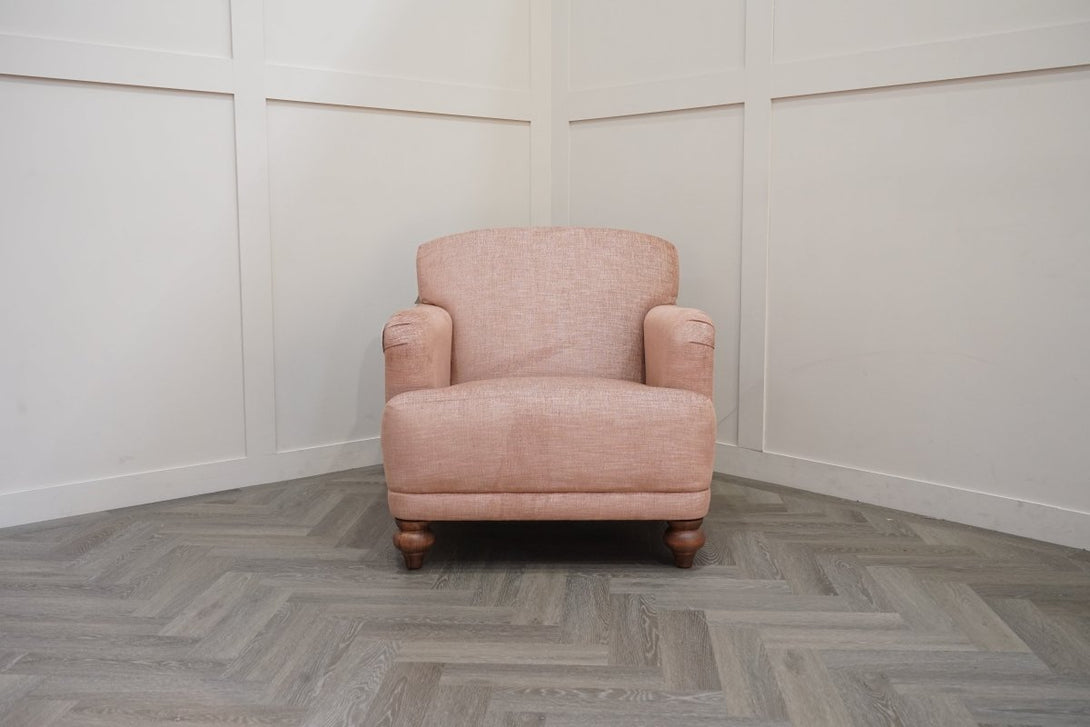 English Heritage Rosa Linen Mix Accent Chair, Plaster Pink