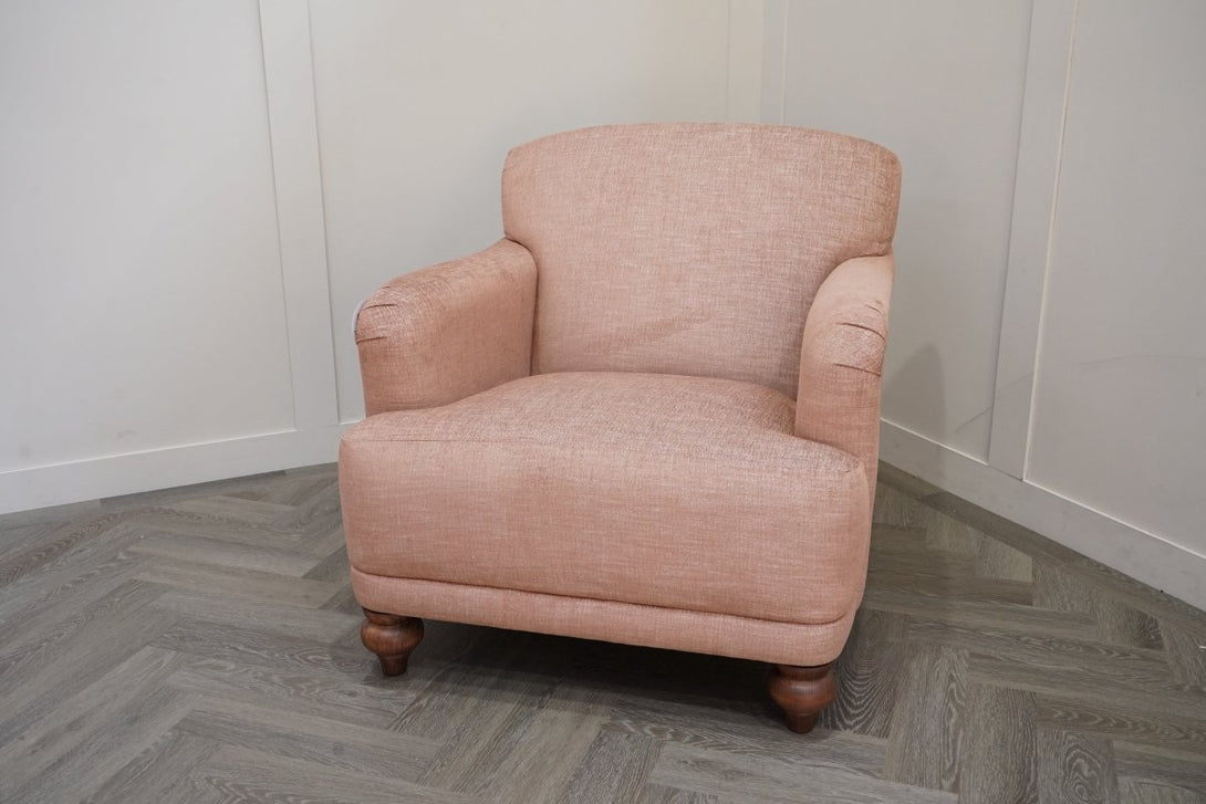 English Heritage Rosa Linen Mix Accent Chair, Plaster Pink