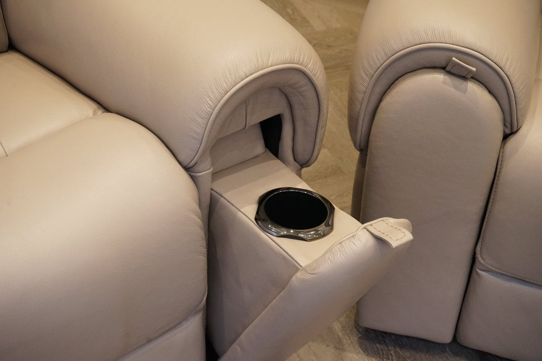 Ezra 2+2 Seater Sofa Set, Power Recliner & Headrests, Oyster Leather