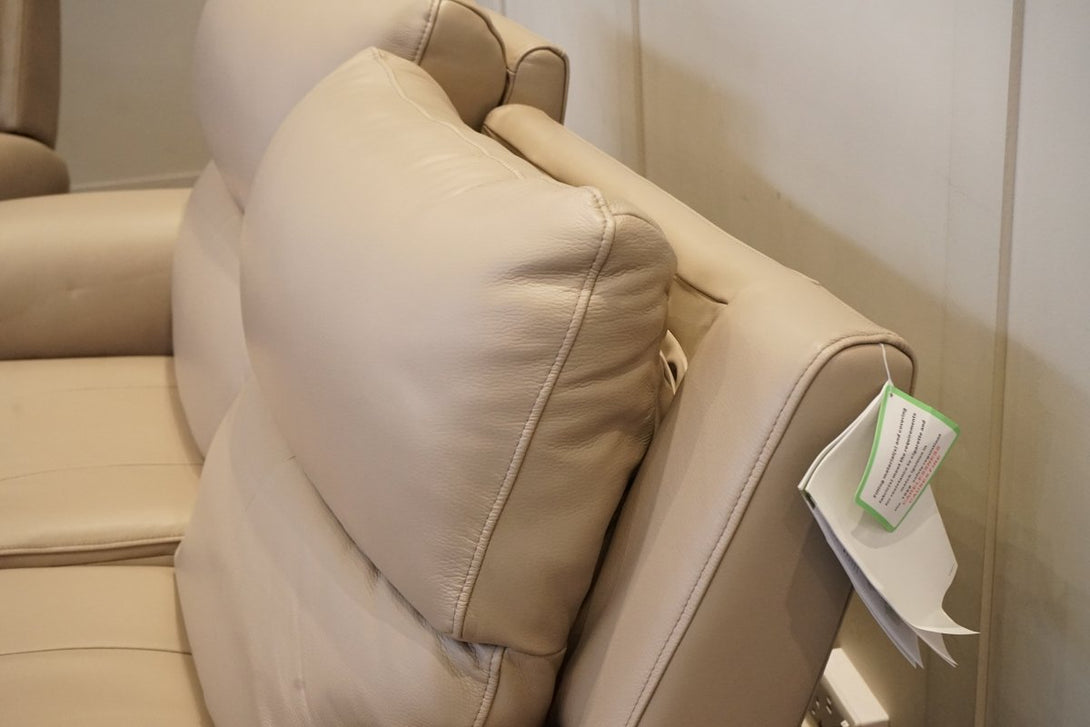 Ezra 2+2 Seater Sofa Set, Power Recliner & Headrests, Oyster Leather