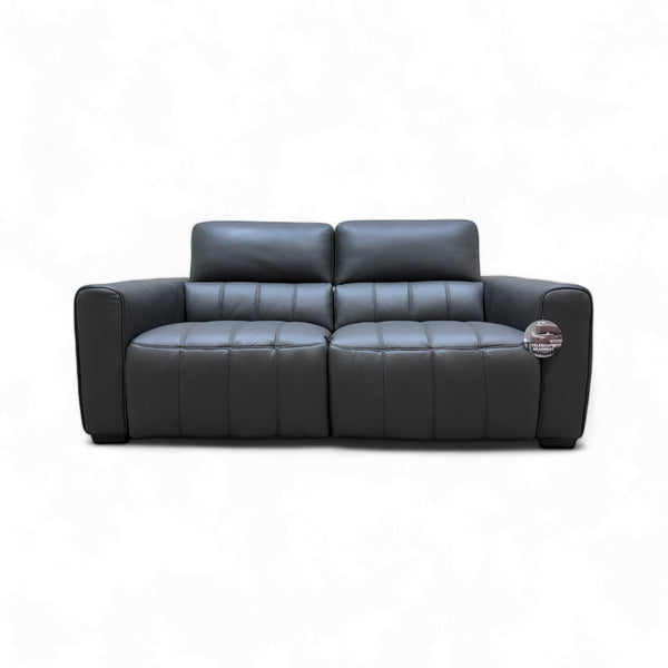 Ezra 3 Seater Power Reclining Leather Sofa with Telescopic Headrests