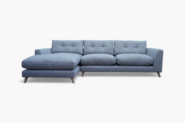 Farnham LHF Grand Chaise Sofa, Weave Uratte Light Grey