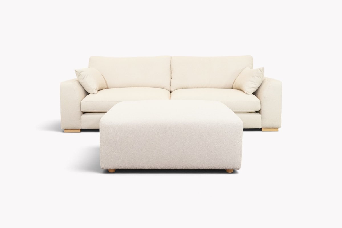 Felix Large 4 Seater Sofa & Footstool, Boucle Latte