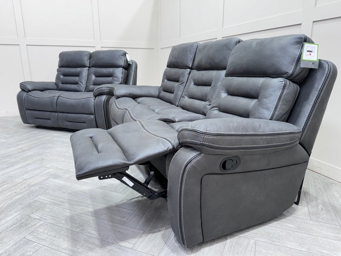 Fenix 3 + 2 Recliner Sofa Set, Grey