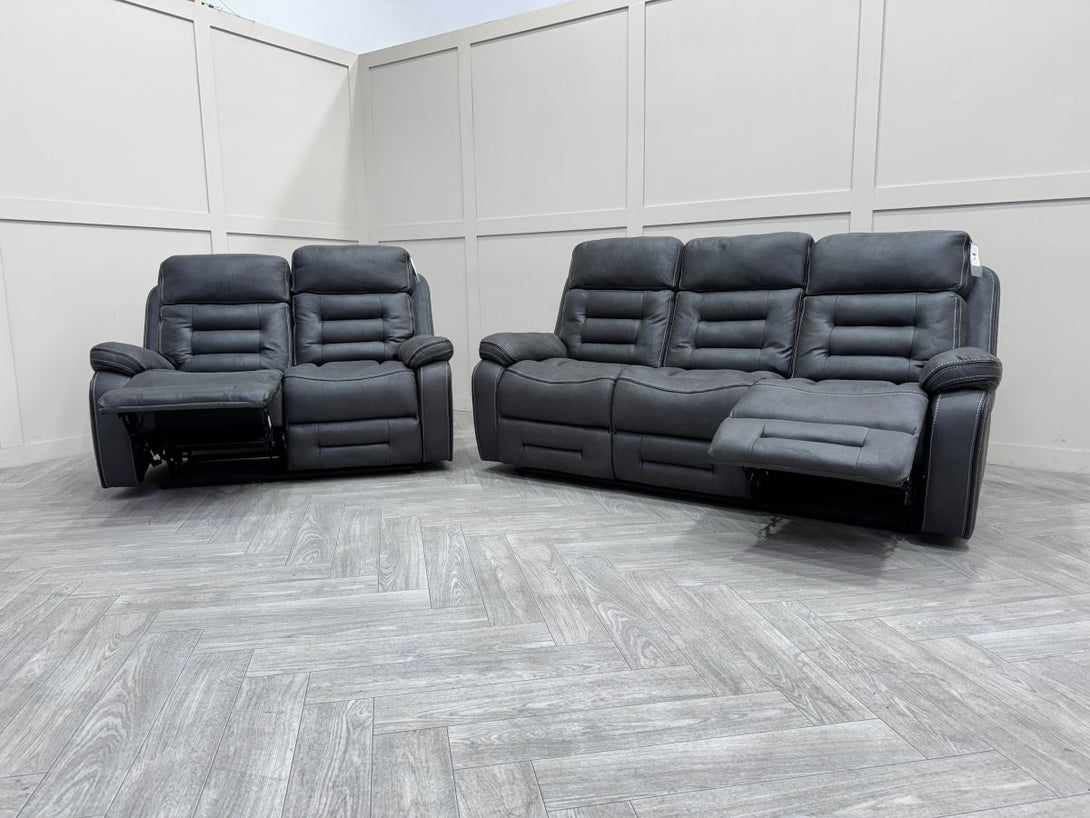 Fenix 3 + 2 Recliner Sofa Set, Grey