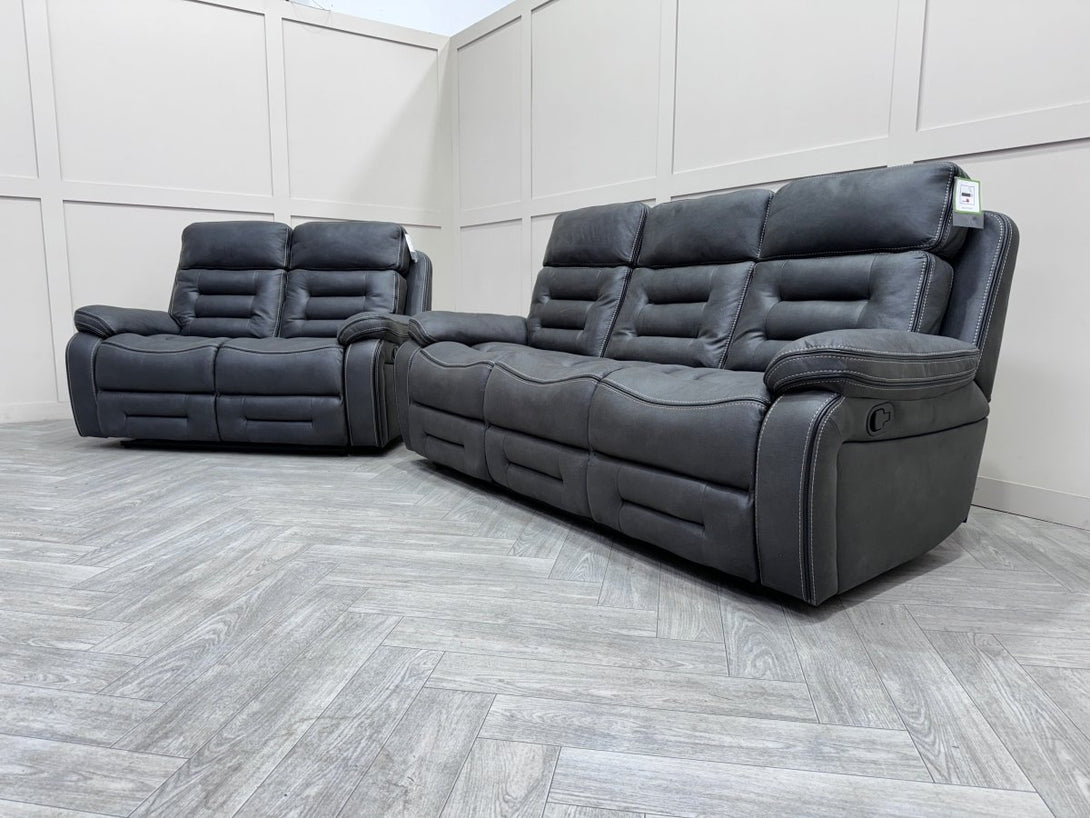 Fenix 3 + 2 Recliner Sofa Set, Grey