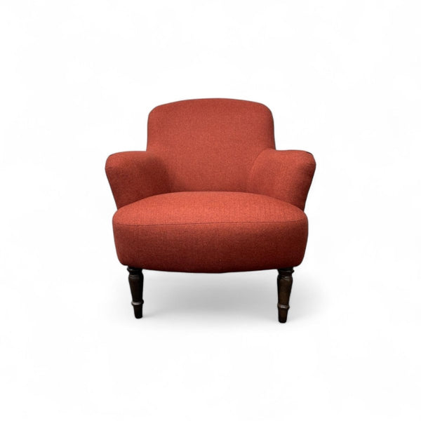 Fireside Low Back Armchair, Dark Leg, Brushed Tweed Red