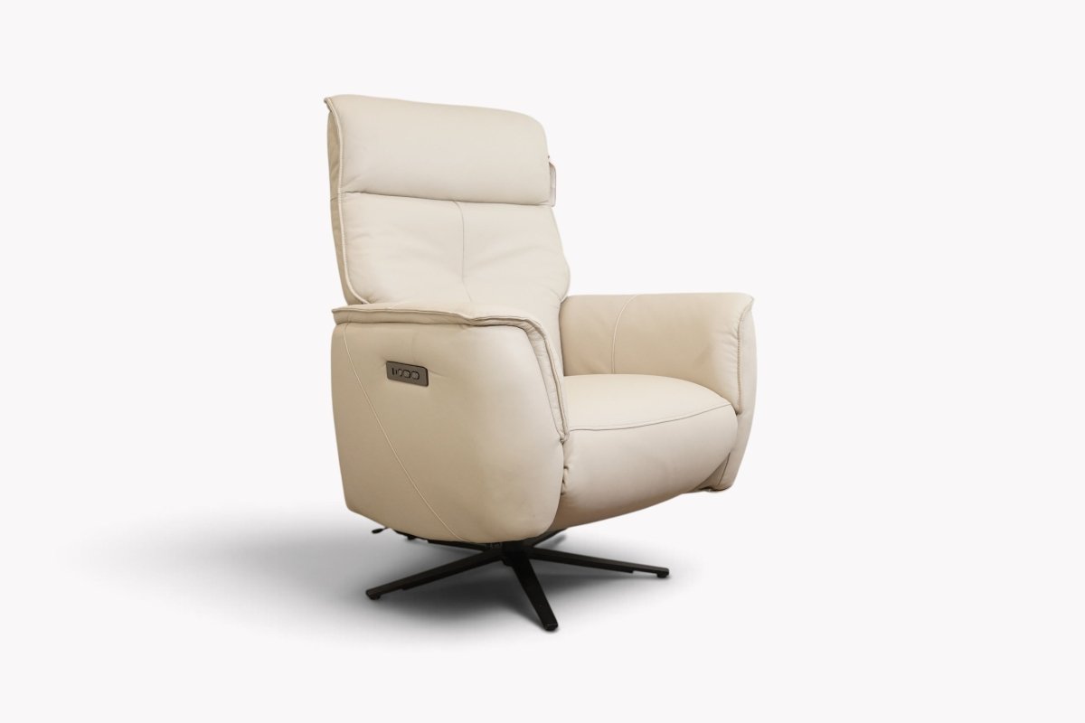 Float Zero Gravity Power Recliner Leather Chair, Natural Leather
