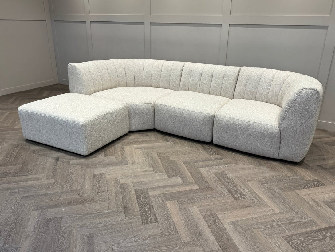 Flow LHF Chaise End Sofa, Easy Clean Soft Boucle Natural