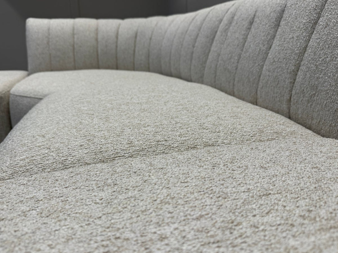 Flow LHF Chaise End Sofa, Easy Clean Soft Boucle Natural