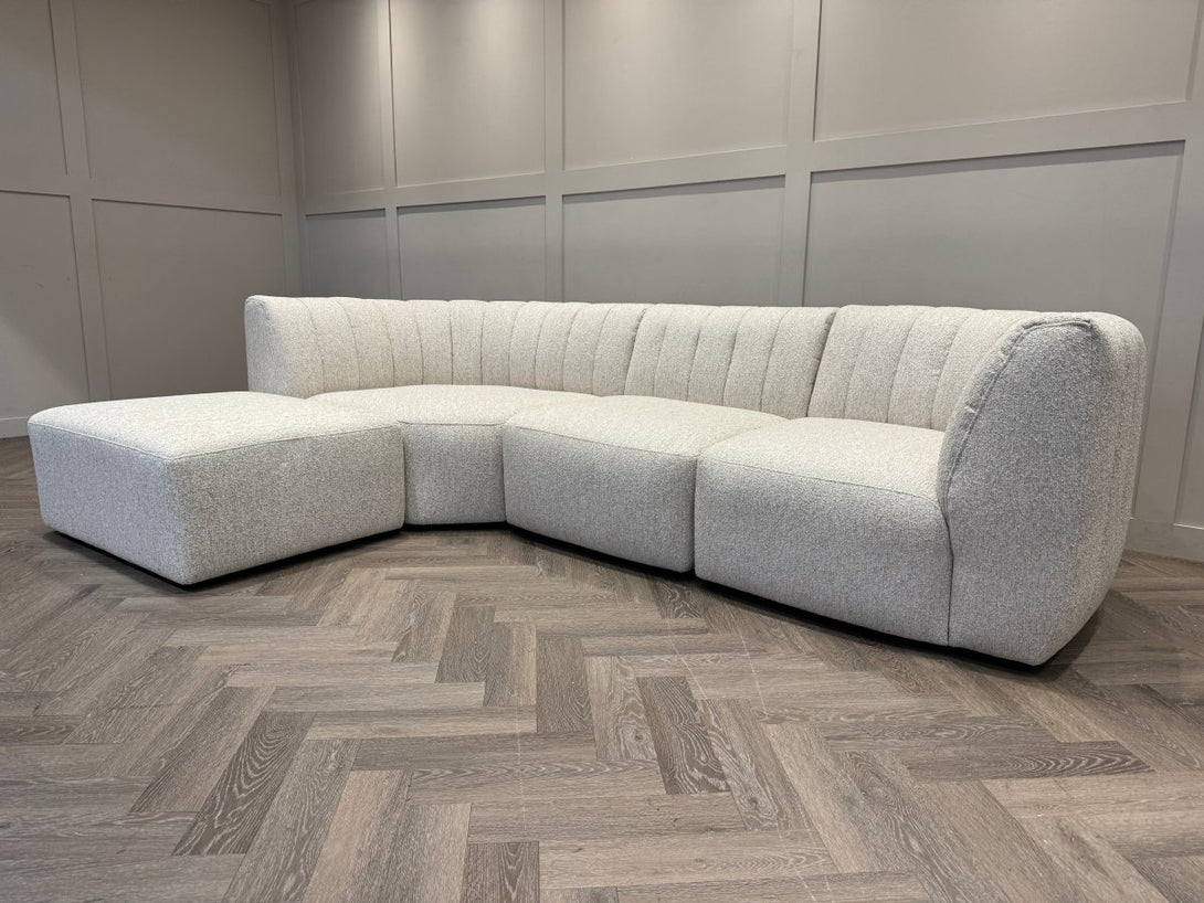 Flow LHF Chaise End Sofa, Easy Clean Soft Boucle Natural