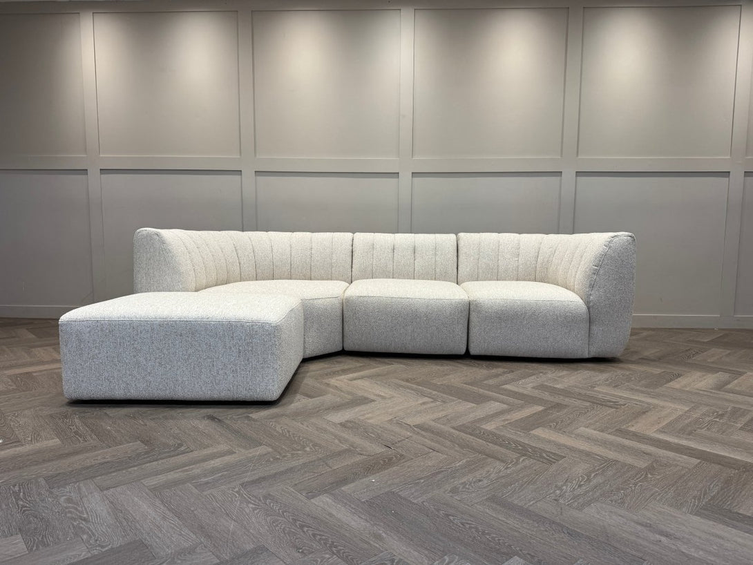 Flow LHF Chaise End Sofa, Easy Clean Soft Boucle Natural