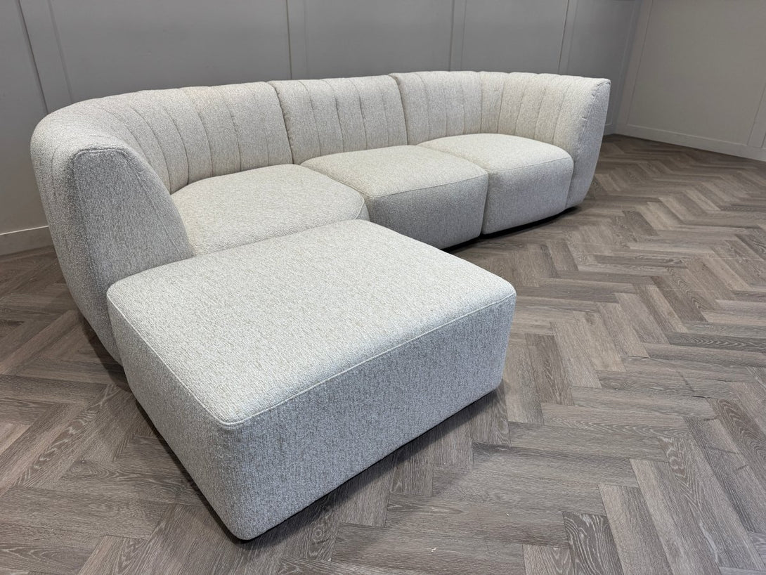 Flow LHF Chaise End Sofa, Easy Clean Soft Boucle Natural