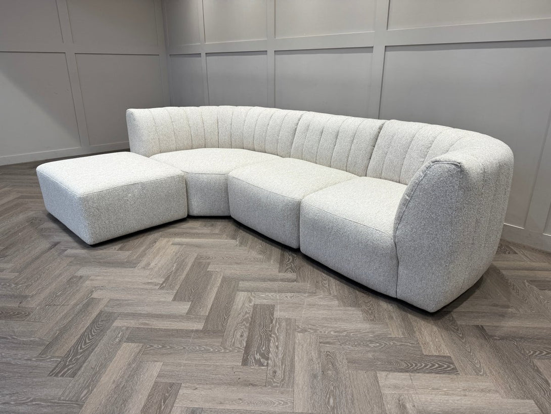 Flow LHF Chaise End Sofa, Easy Clean Soft Boucle Natural