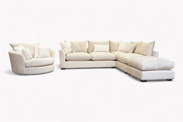 Floyd RHF Open Ended Corner Sofa, Footstool & Swivel Chair