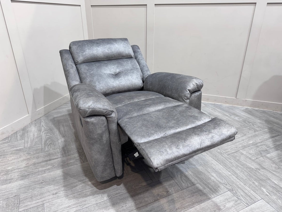 Foster Fabric 2 + 1 + 1 Manual Recliner Sofa Set, Dapple Silver