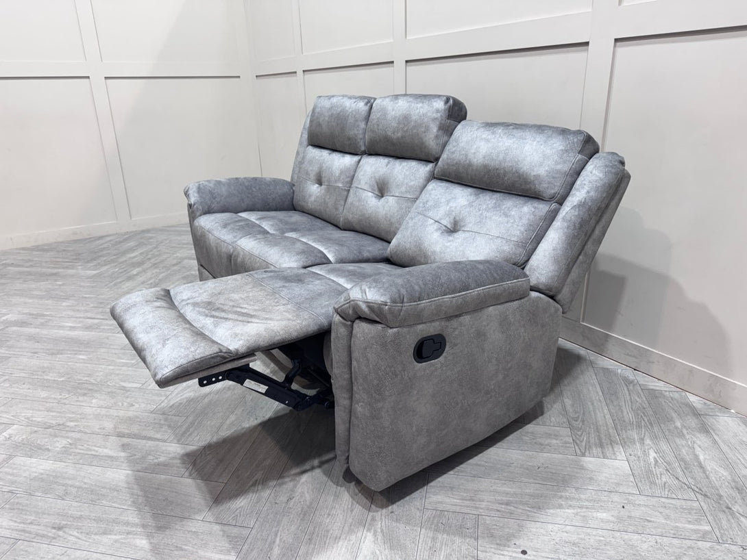 Foster Fabric 3 + 1 Manual Recliner Sofa Set, Dapple Silver