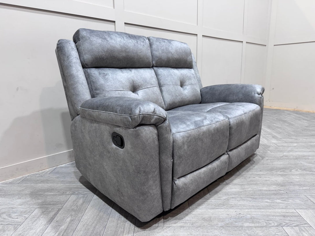 Foster Fabric 3 + 2 Manual Recliner Sofa Set, Dapple Silver