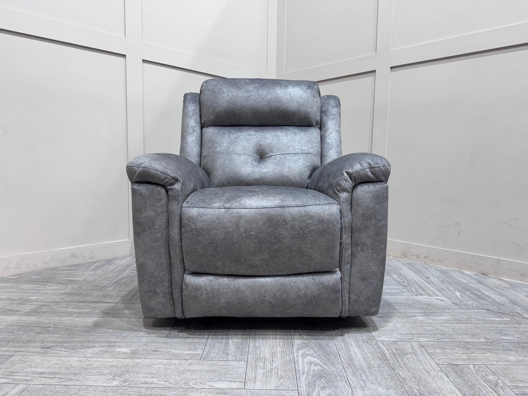 Foster Fabric Manual Recliner Armchair, Dapple Silver