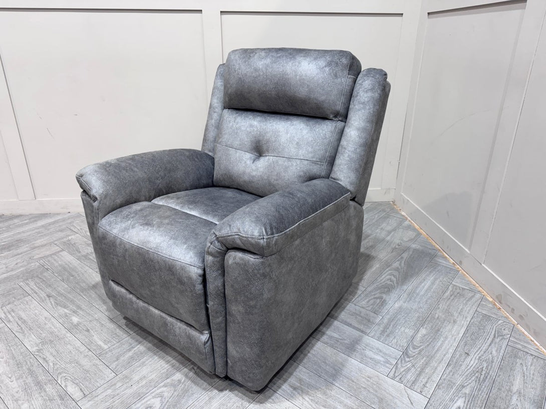 Foster Fabric Manual Recliner Armchair, Dapple Silver