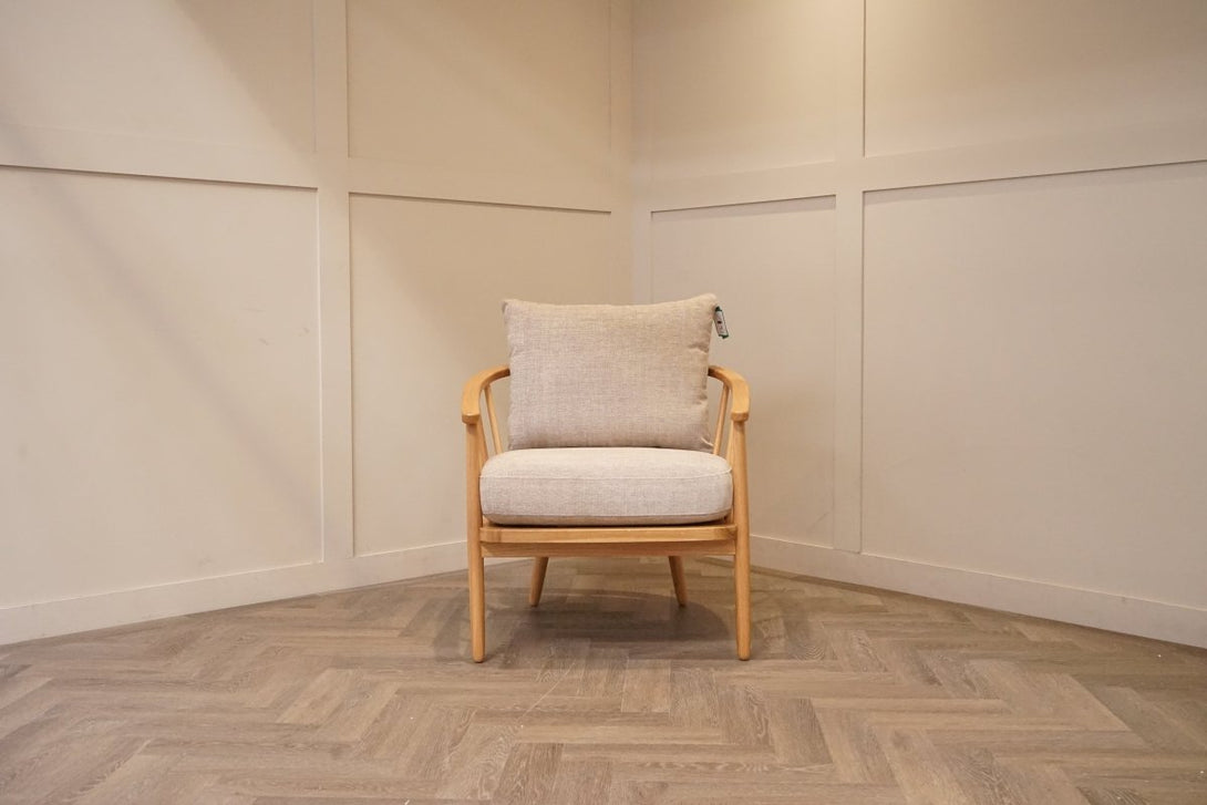 Frome Armchair, Chunky Chenille Natural