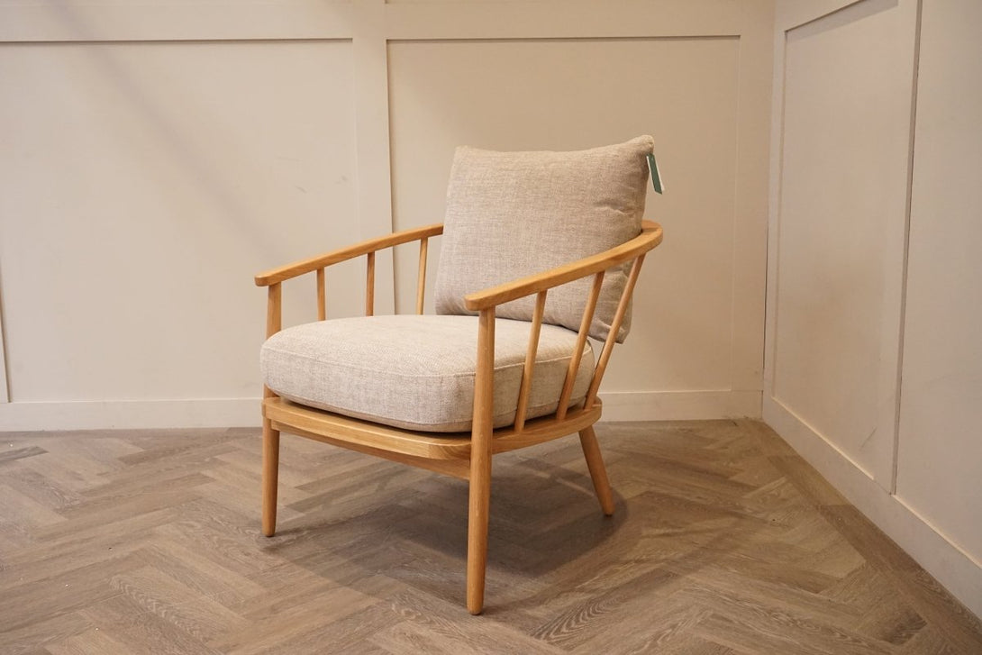 Frome Armchair, Chunky Chenille Natural