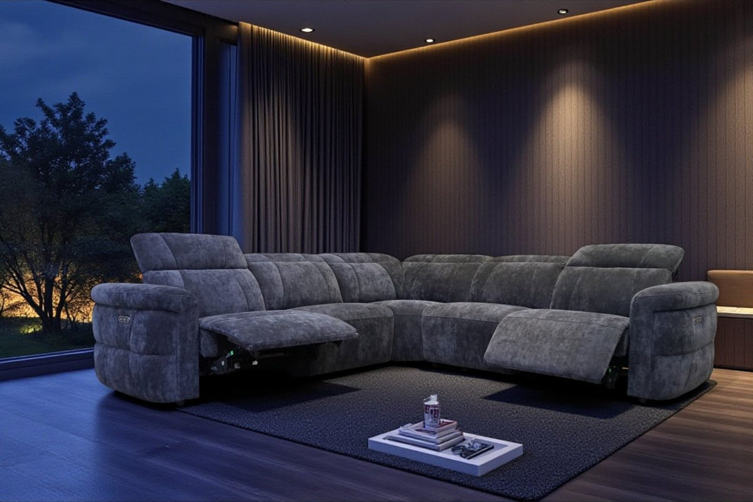 Genoa Large Corner Power Reclining Sofa, Power Headrests