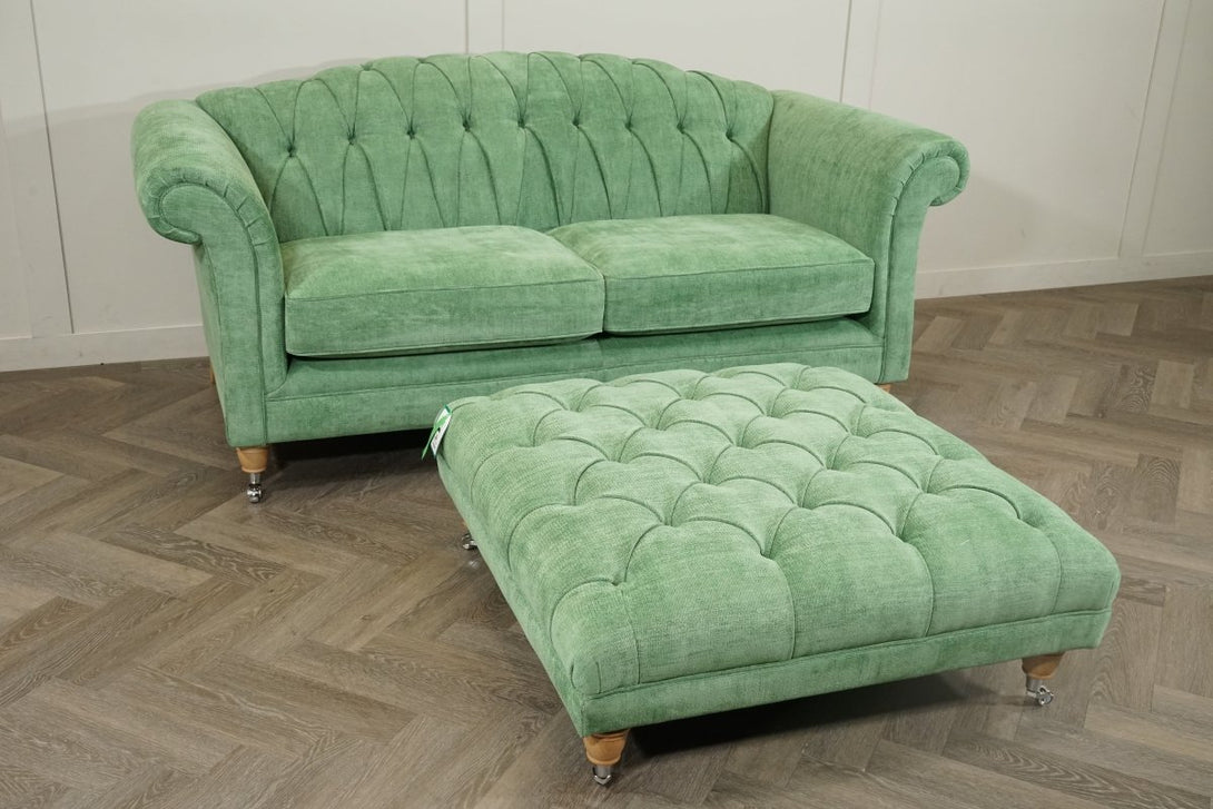 Gloucester Large 3 Seater Sofa & Footstool, Orla Fresh Green